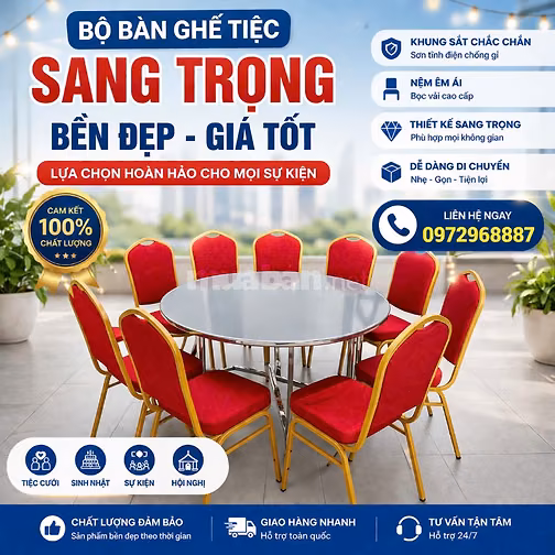 Bàn ghế nhà hàng, ghế sự kiện hội trường ,bàn ghế tiệc cưới giá rẻ