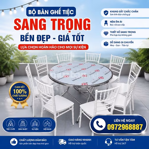 Bàn ghế nhà hàng, ghế sự kiện hội trường ,bàn ghế tiệc cưới giá rẻ