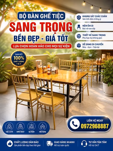 Bàn ghế nhà hàng, ghế sự kiện hội trường ,bàn ghế tiệc cưới giá rẻ