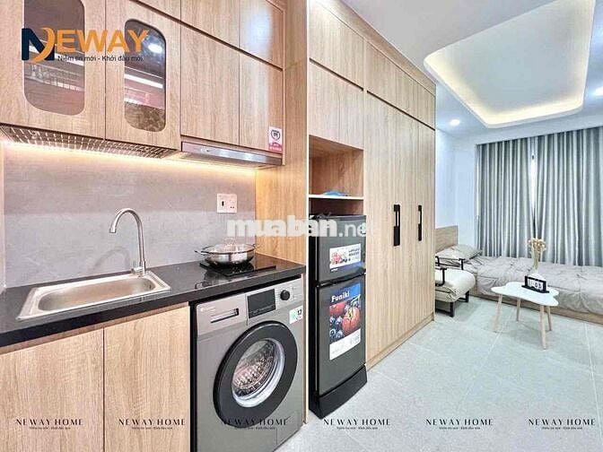 CĂN HỘ MINI MỚI 100%, BAN CÔNG,CỬA SỔ FULL NỘI THẤT CAO CẤP, Ở LIỀN