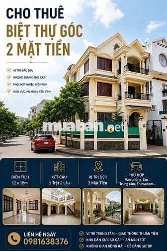 CHO THUÊ BIỆT THỰ 2 MT HOA LAN PHÙ HỢP SPA, THẨM MỸ, FNB