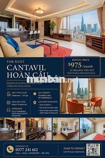 Hàng hiếm! Cantavil Hoàn Cầu 3pn