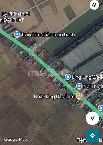 Cho thuê 2 mảnh đất trống (thổ cư ) mặt đường QL12B có DT 132 mỗi mảnh