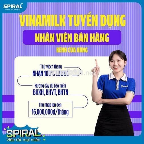 [QUẢNG NAM] NHÂN VIÊN BÁN HÀNG CỬA HÀNG VINAMILK