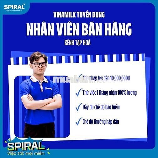 Vinamilk tuyển dụng nhân viên bán hàng tạp hóa