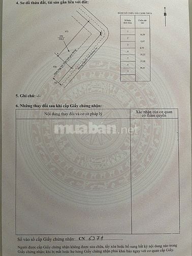 Bán 330m2 đất full thổ cư 2 mặt tiền - giá 4tr2/m2