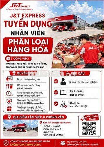[Lê Minh Xuân 3] Nhân Viên Kho Ca Cố Định Lâu Dài