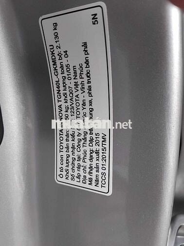 Toyota Innova E 2015 Bạc Việt Nam