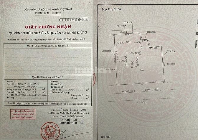 Bán biệt thự mặt tiền Đường số 59 Thảo Điền, DT 404,6m2, ngang 22m