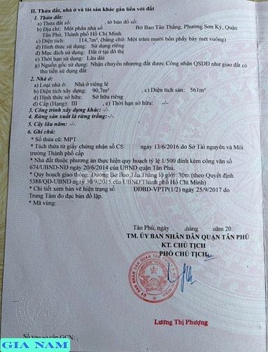 BÁN NHÀ MẶT TIỀN KINH DOANH : ĐƯỜNG BỜ BAO TÂN THẮNG - P. SƠN KỲ -Q.TP