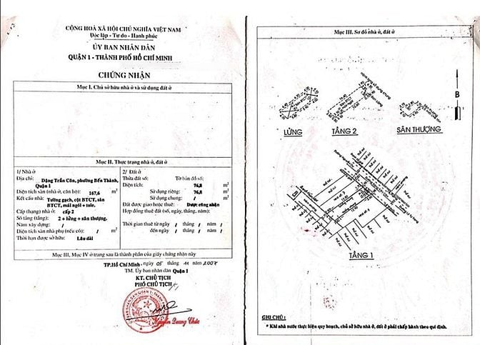 Bán nhà mt Quận 1, Đặng Trần Côn, 3 tầng, 12x18m, GPXD hầm + 8 tầng