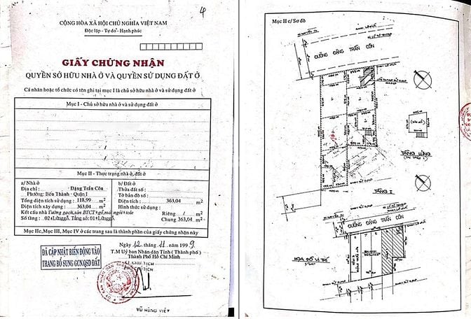 Bán nhà mt Quận 1, Đặng Trần Côn, 3 tầng, 12x18m, GPXD hầm + 8 tầng