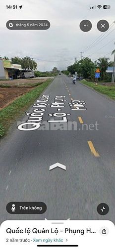 Đất thổ cư. Mặt tiền QL Phụng Hiệp, xã Phước Long, Bạc Liêu