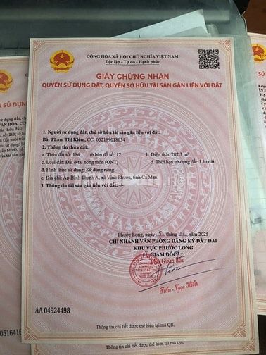 Đất thổ cư. Mặt tiền QL Phụng Hiệp, xã Phước Long, Bạc Liêu