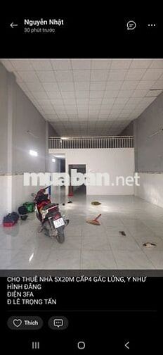 CHO THUÊ GẤP NHÀ 5X20M CẤP4 ĐÚC LỬNG, Đ TÂY THẠNH 