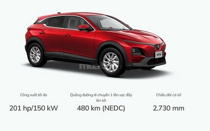 487tr Xe Mới 100% - VF6 - Thanh toán 73tr nhận xe