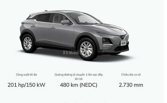 487tr Xe Mới 100% - VF6 - Thanh toán 73tr nhận xe