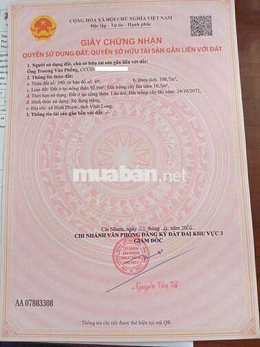 ĐẤT NỀN THỔ CƯ CHÍNH CHỦ ĐƯỜNG TỈNH 903