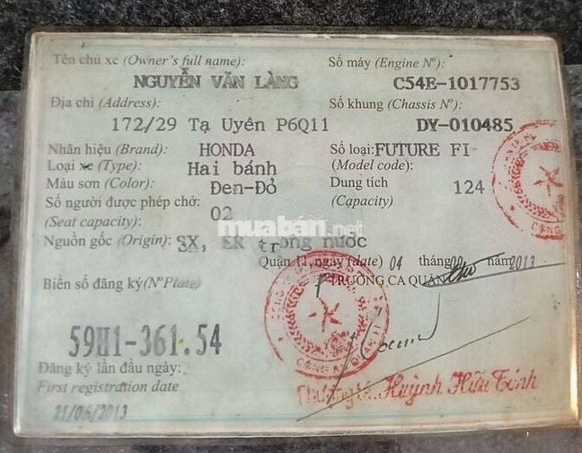Honda Future FI 2013 Đen-Đỏ 124cc