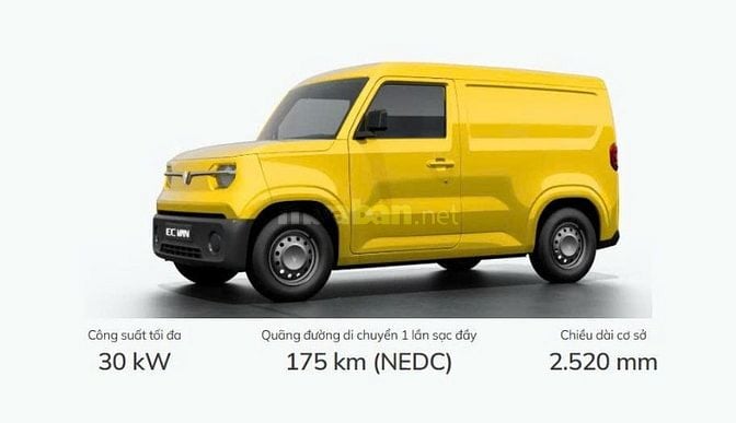 163tr Xe EC Van - Mới 100% - Xe Tải Điện - TT 0Đ Nhận xe 