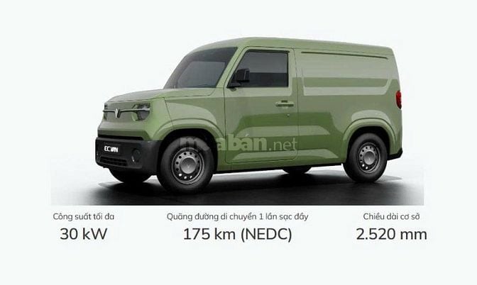 163tr Xe EC Van - Mới 100% - Xe Tải Điện - TT 0Đ Nhận xe 