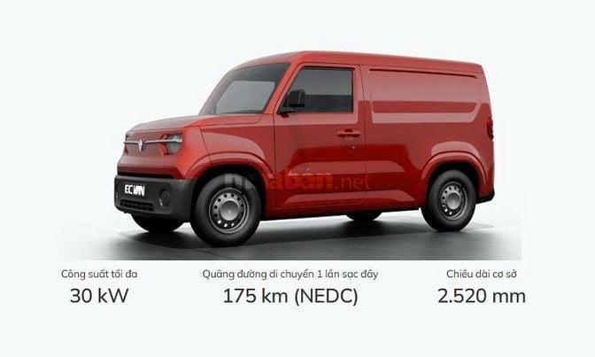 163tr Xe EC Van - Mới 100% - Xe Tải Điện - TT 0Đ Nhận xe 