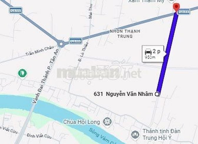 Bán đất lúa khu Nhơn Thạnh Trung, ô tô vào tới đất, thông DT833