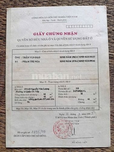 Bán nhà 350/33 Nguyễn Văn Lượng p16 Gò Vấp (gần Citypland)