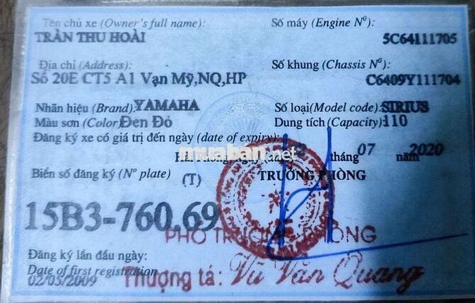 Yamaha Sirius 2009 Đen Đỏ 110cc