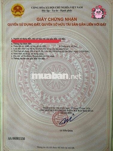 chính chủ bán lô đất mặt tiền nhựa ngay chợ đại hải - bà điểm