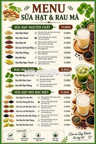 Sữa hạt  - sữa đậu - xay tại chỗ