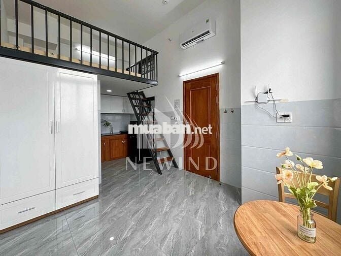 Cho thuê căn hộ studio có gác lửng nội thất cơ bản