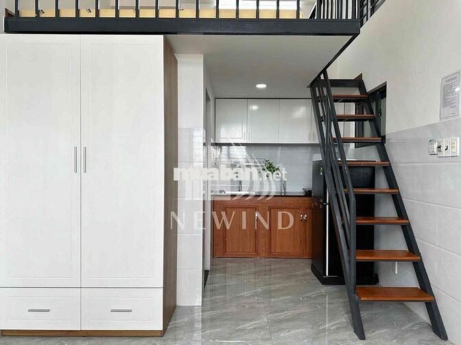 Cho thuê căn hộ studio có gác lửng nội thất cơ bản