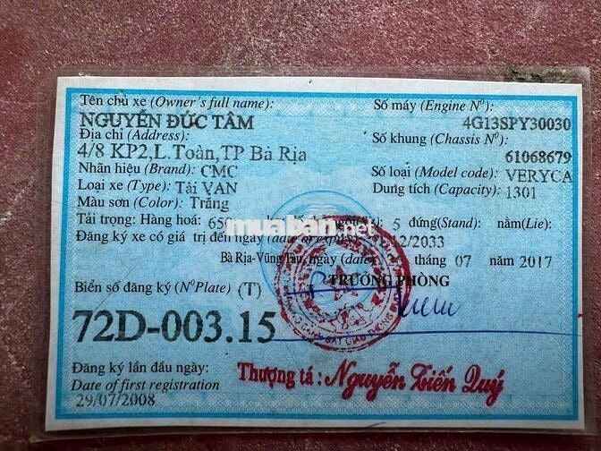 Bán xe bán tải, 5 chỗ, 650kg, 2 giàn lạnh