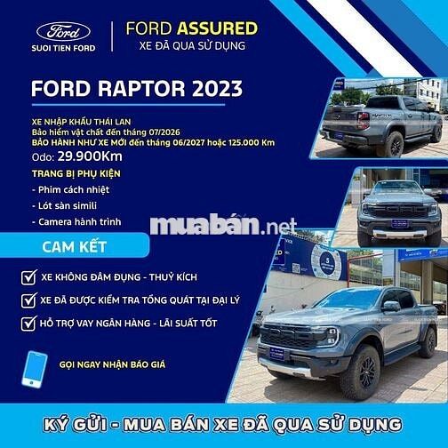 Ford Raptor 2023 Xám 30.000km