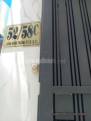 CHÍNH CHỦ BÁN NHÀ QUẬN 11 SÁT QUẬN 10, ĐƯỜNG LÃNH BINH THĂNG