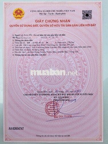 Bán 5 lô liền kề, cách TL328 khoảng 100m, Hòa Hưng, Xuyên Mộc, BR-VT