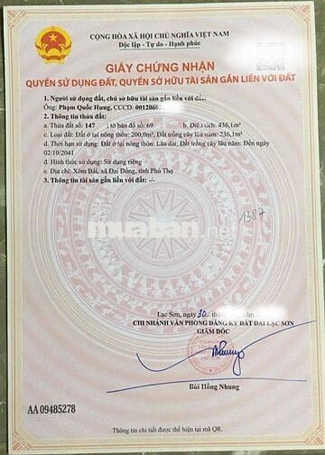 BÁN ĐẤT ĐẸP ĐƯỜNG 437 VIEW SÔNG - XÃ ĐẠI ĐỒNG, HÒA BÌNH CŨ (PHÚ THỌ)
