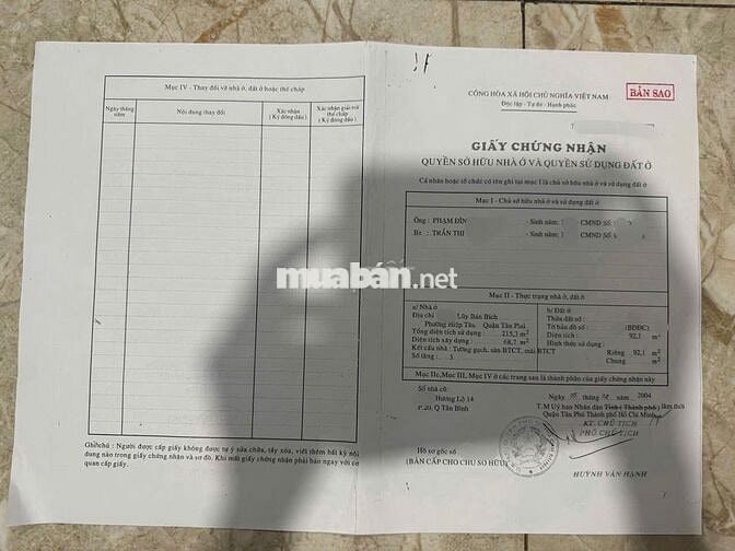 MT Nguyễn Thiệu Lâu, Q. Tân Phú dt92m2 đất đúc thật BTCT 2 lầu 4pn