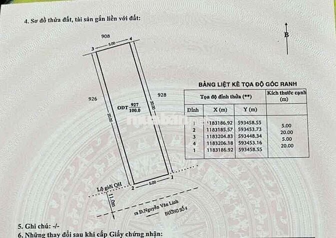 CHÍNH CHỦ BÁN ĐẤT KDC BẾN LỨC – QUẬN 8  Đường số 5, KDC Bến Lức, P.7,
