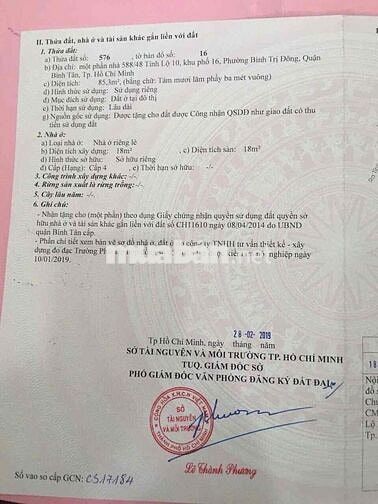 Giấ: 6.15 tỷ, Tên lửa - tỉnh lộ 10, Đất 85m2(4.5x18)
