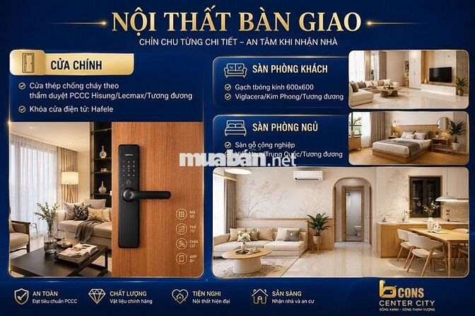 Bán Căn Hộ Bcons Center City 2.4ty/căn,TT 5 tháng 1 lần,Tặng 2chi vàng