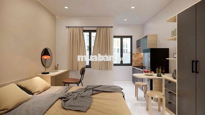 CHDV full nội thất studio ban công, cửa sổ, máy giặt riêng mới 100%