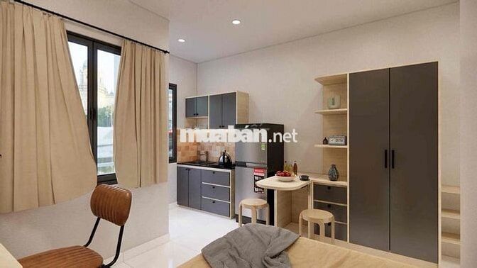 CHDV full nội thất studio ban công, cửa sổ, máy giặt riêng mới 100%