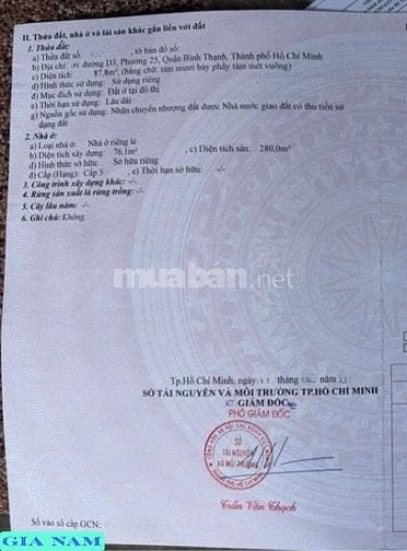 BÁN NHÀ MẶT TIỀN KINH DOANH : 72 VÕ OANH - P. 25 - Q. BÌNH THẠNH - HCM