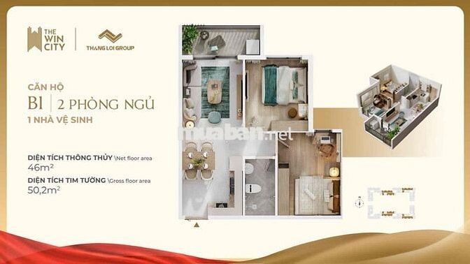 căn hộ 2Pn2WC 65m2 chỉ thanh toán 315tr - tặng full nội thất gỗ xịn