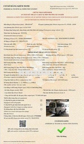 Toyota Hiace 2006 Dầu Bạc 6 chỗ