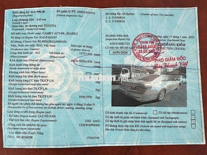 Toyota Camry 2010 Bạc 5 chỗ