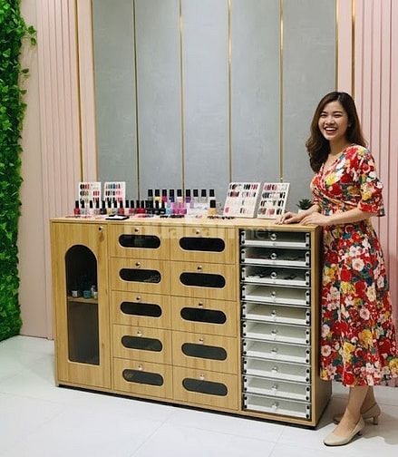 TỦ ĐỰNG DỤNG CỤ NAIL MDF PHỦ MELAMINE CAO CẤP – THIẾT KẾ GỌN GÀNG, TỐI