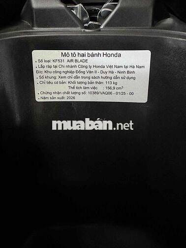 Honda Air Blade 160cc 2026 ABS Đen